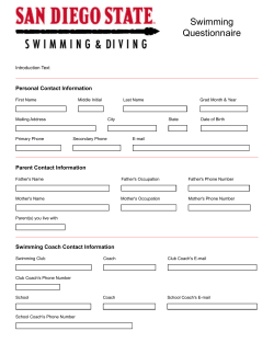 Swimming Questionnaire