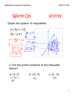 Applications of Systems of Equations
