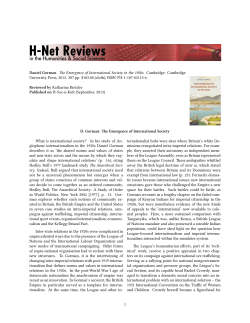 D. Gorman: The Emergence of International Society - H-Net