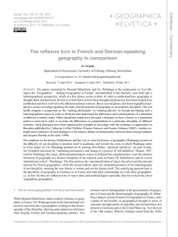 The reflexive turn in French and German-speaking