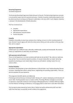 Nurturing Programme Ten Week Programme The
