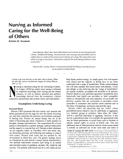 Nursing as Informed Caring for the Well