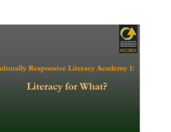 Literacy for What? - NIUSI