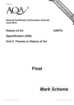 GCE History of Art Mark Scheme Unit 02 - Themes