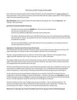 The Terms of the Treaty of Versailles