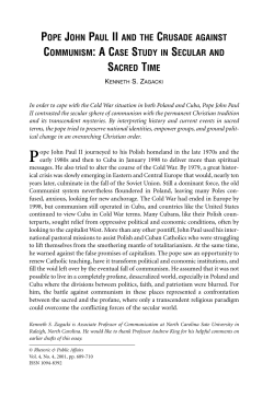 POPE JOHN PAUL II AND THE CRUSADE AGAINST COMMUNISM