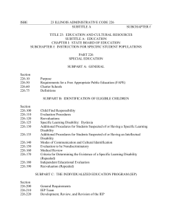 Part 226 - Illinois State Board of Education