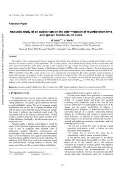 Acoustic Study of an Auditorium by the Determination of
