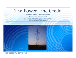 The Power Line Credit - Minnesota Department of Revenue