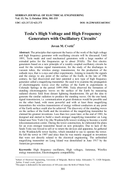 Tesla`s High Voltage and High Frequency Generators with