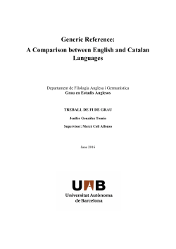 Generic Reference: A Comparison between English and Catalan