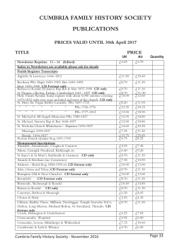 order form - Cumbria Family History Society.