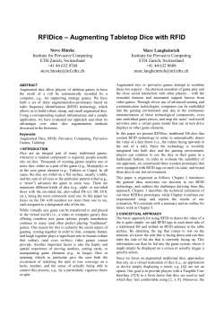RFIDice &ndash; Augmenting Tabletop Dice with RFID