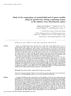 Study of the composition of seminal fluid and of sperm motility along