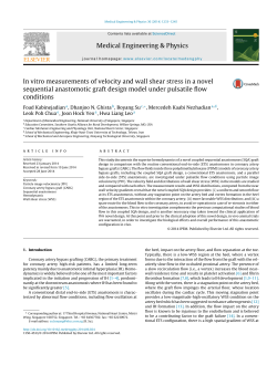 In vitro measurements of velocity and wall shear stress in a novel
