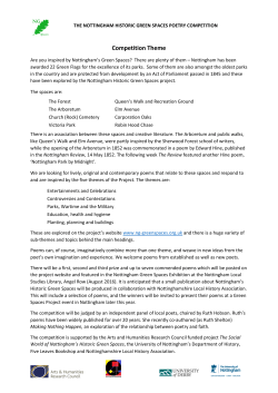 Poetry Competition Brief  - The Social World of Nottingham`s