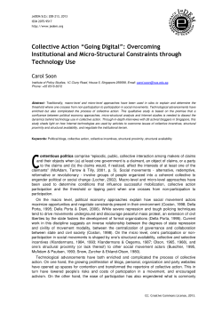 Collective Action &ldquo;Going Digital&rdquo;: Overcoming Institutional and Micro