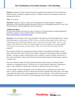 The Foundations of Freedom Summer