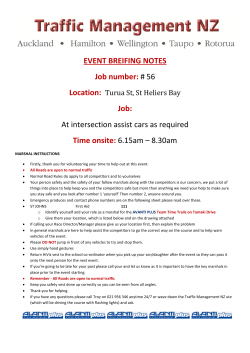 EVENT BREIFING NOTES Job number: # 56 Job: At intersection