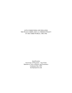 The Peace Corps and US Foreign Policy