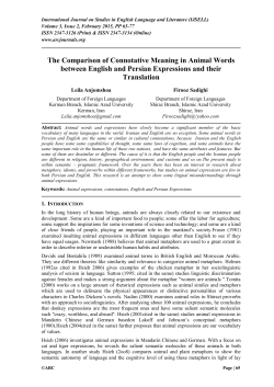 The Comparison of Connotative Meaning in Animal Words between