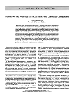 Stereotypes and Prejudice: Their Automatic and