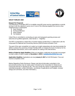 Page 1 of 20 GREAT FAMILIES 2020 Request for Proposals This