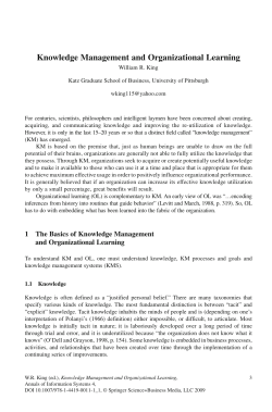 Knowledge Management and Organizational Learning