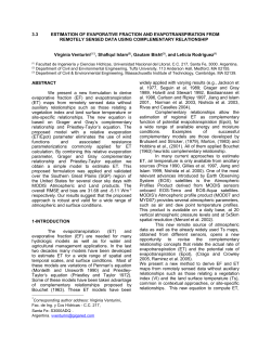 3.3 ESTIMATION OF EVAPORATIVE FRACTION AND
