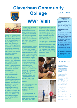 WW1 Visit Claverham Community College
