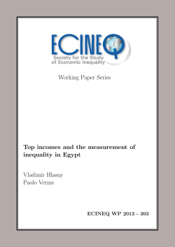 Top incomes and the measurement of inequality in Egypt