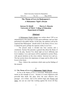The Theme of Love in Shakespeare`s A Midsummer Night`s