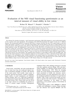 Evaluation of the NEI visual functioning