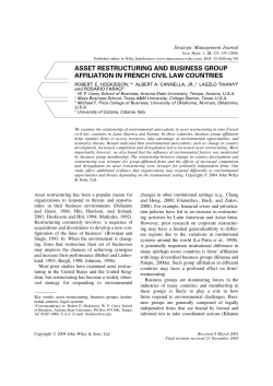 asset restructuring and business group affiliation in french civil law