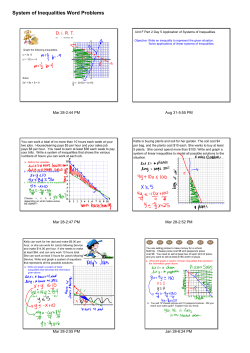 System of Inequalities Word Problems