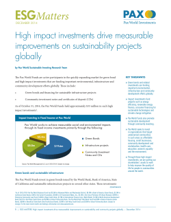 High impact investments drive measurable