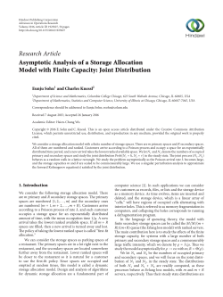 Asymptotic Analysis of a Storage Allocation Model with Finite