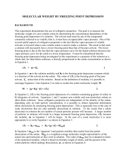 MOLECULAR WEIGHT BY FREEZING POINT DEPRESSION