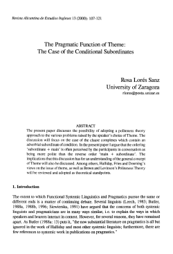 The Pragmatic Function of Theme