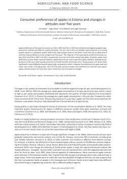 Consumer preferences of apples in Estonia and changes in attitudes