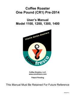 One Pound Coffee Roaster User Manual