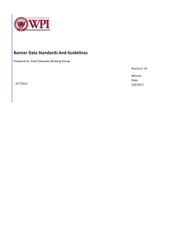 Banner Data Standards And Guidelines