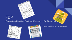 Converting Fraction, Decimal, Percent By: Ethan Liu