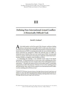Defining Non-international Armed Conflict