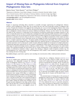 Impact of Missing Data on Phylogenies Inferred from Empirical