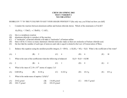 CHEM 1301 SPRING 2003 TEST 3 VERSION 1 NO CHEATING