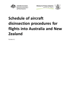 Schedule of aircraft disinsection procedures