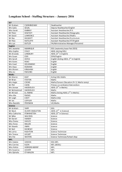 Longdean School - Staffing Structure &ndash; January 2016