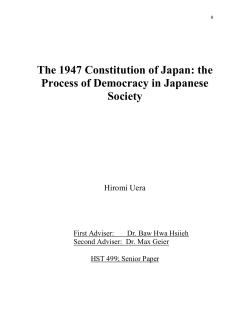 The 1947 Constitution of Japan: The Process of Democracy in