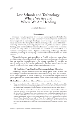 Law Schools and Technology: Where We Are and Where We Are